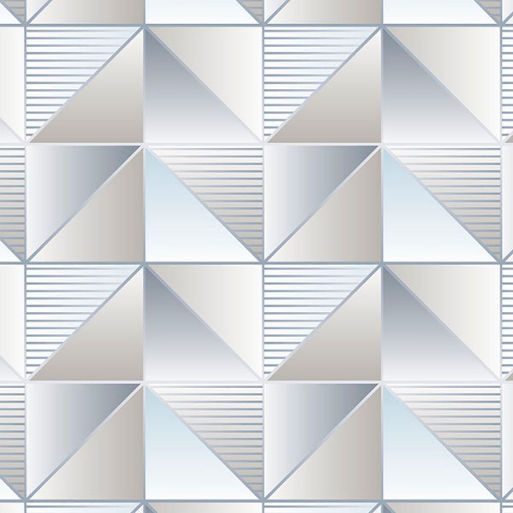 Patton Wallcoverings GX37634 GeometriX Cubist Wallpaper in Blue, Grey, Sea